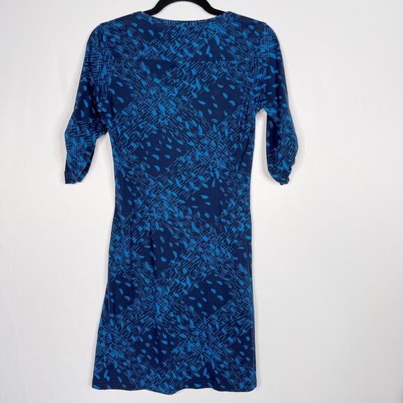 Patagonia XSmall XS Kamala Henley Safari 3/4 Sleeve Dress Blue Casual Athletic - Picture 2 of 12